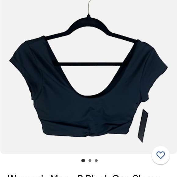 Mono b Women's Black Cap Sleeve Knot Front Athletic Top Size L - Picture 1 of 9